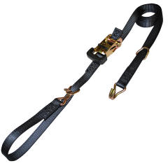 1" Heavy Duty Ratchet Strap with J-Hooks & D-Rings