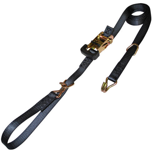 1" Heavy Duty Ratchet Strap with J-Hooks & D-Rings