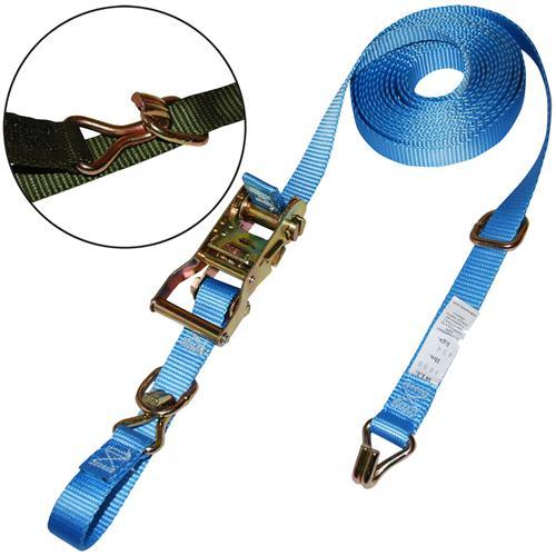 1" Heavy Duty Ratchet Strap with J-Hooks & D-Rings