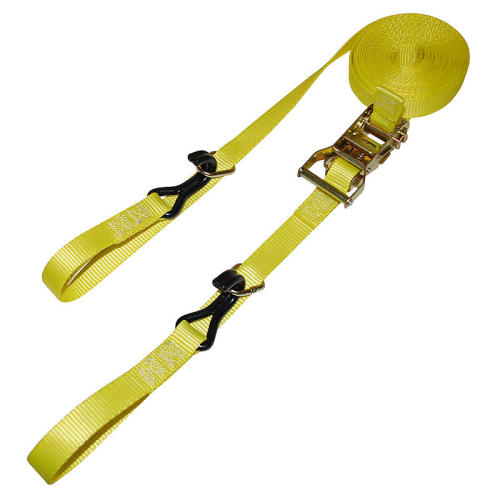 1" Heavy Duty Ratchet Strap with J-Hooks & D-Rings