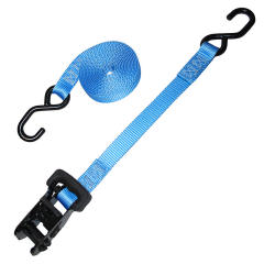 1" Heavy Duty Rubber Handle Ratchet Strap w/ S-Hooks