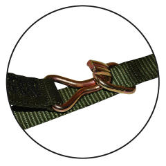 1" Heavy Duty Ratchet Strap with J-Hooks & D-Rings