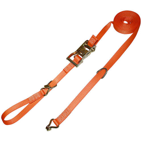 1" Heavy Duty Ratchet Strap with J-Hooks & D-Rings