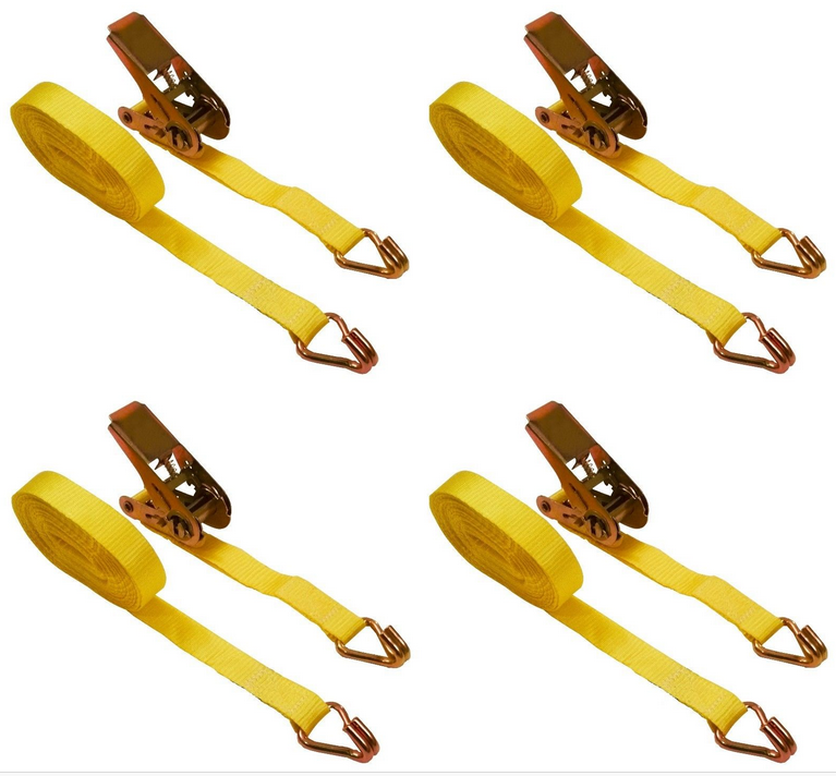 25mm x 800kg ratchet tie down with Double J hooks