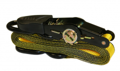 25mm Heavy Duty Rubber Handle Ratchet Strap w/ S-Hooks