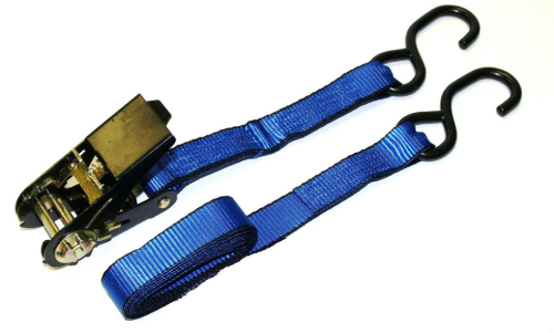 25mm x 1000kg ratchet tie down with black S hooks