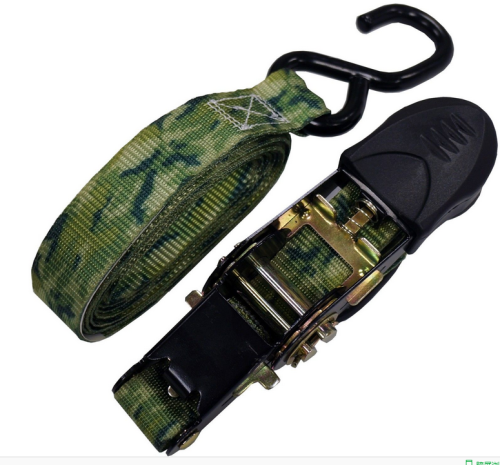 25mm x 1000kg Camo Ratchet straps with black S hooks