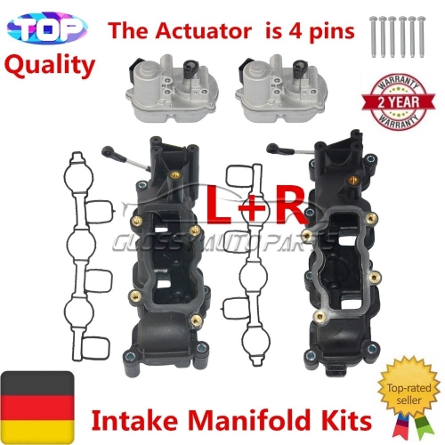 New Intake Manifold + Flap Actuator Kit For AUDI A4 A6 A8 Q7 VW TOUAREG PHAETON 2.7 3.0TDI  059129712BK 059129712BL 059129711CK 