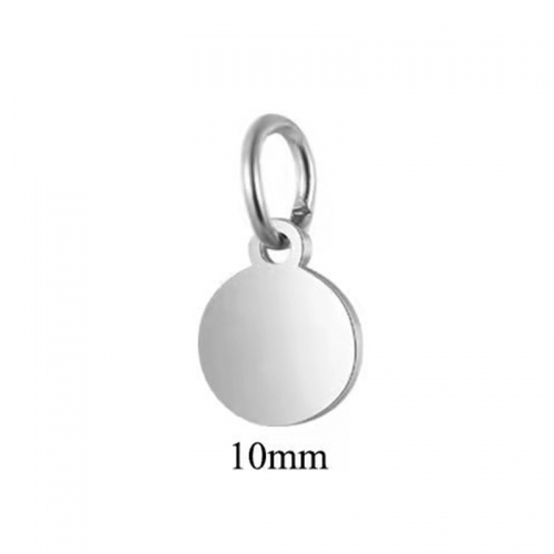 Custom round coin blank to engraving logo plated stainless steel disc pendant charm OEM