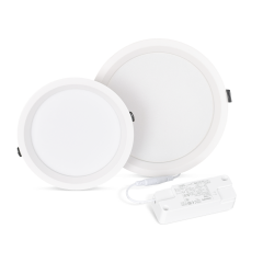 DLH1-8-DP3C-3CCT IP44 120LM/W 22/24/26/28 W 2530/2760/3120/3360 lm Microprism Diffuser  Wattage adjustable and CCT adjustable LED Downlight