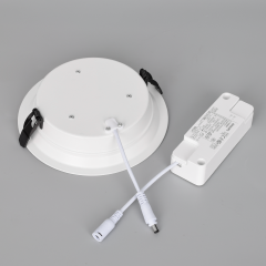 DLH1-8-DP3C-3CCT IP44 120LM/W 22/24/26/28 W 2530/2760/3120/3360 lm Microprism Diffuser  Wattage adjustable and CCT adjustable LED Downlight