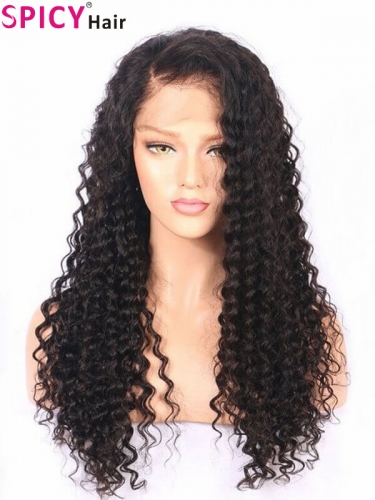 200% density Best Quality hair no tangle deep wave full lace wig