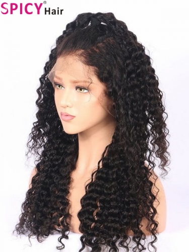 Spicyhair New arrival 200% density no tangle deep wave 360 lace wig