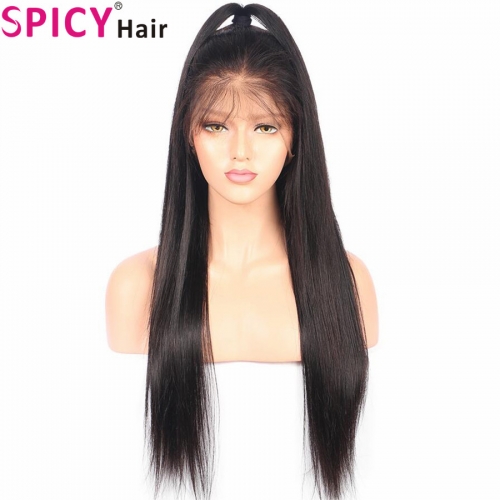 Spicyhair 200% densidad Silky peluca de encaje recta 360