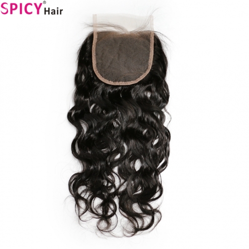Spicyhair Tangle free 12A waterwave 4×4 lace closure
