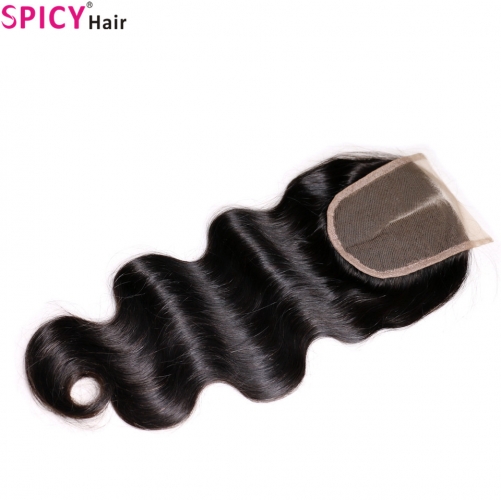 Spicyhair Tangle free 12A bodywave  4×4 lace closure