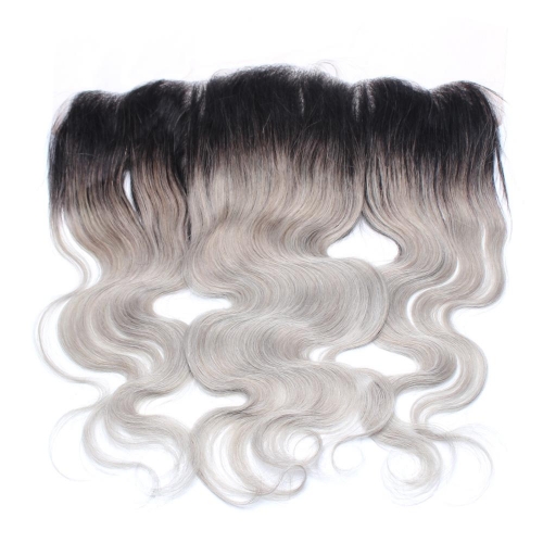 Spicy Hair 100% Tangle Free 1b / gris Wave frontal del cuerpo