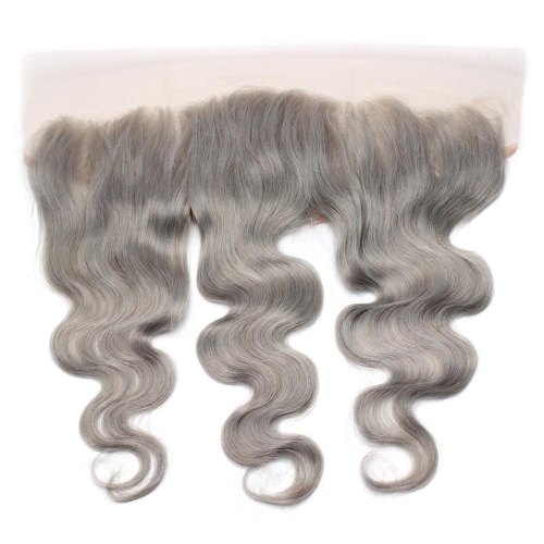 Spicyhair 100% DHL Free Shipping  No Shedding Grey Bodywave Frontal