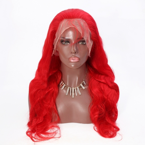 Spicyhair  Free Shipping Popular Hot Red body wave lace front wig