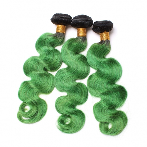 Spicyhair 100% Popular dark root green Bodywave human hair One Bundle