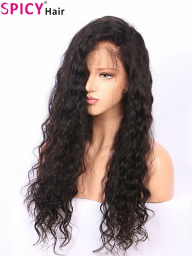 Spicyhair 300% humanhair free shipping top quality water wave lace front wig