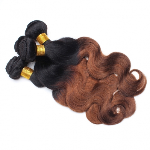 Spicyhair 100% Natural looking brown ombre Bodywave human hair Bundles