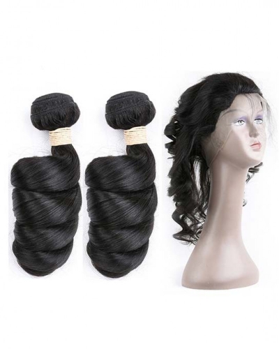 Spicyhair Best Quality Good Looking Human Hair Selling directly from Factory 2 Loose Wave Bundles with 1 piece 360 lace frontal