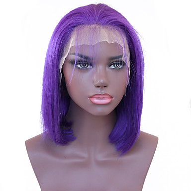 Spicyhair Good Quality Best Selling Glueless Popular bob wig Purple color Straight bob lace front wig 100% human hair Selling Directly from Factory