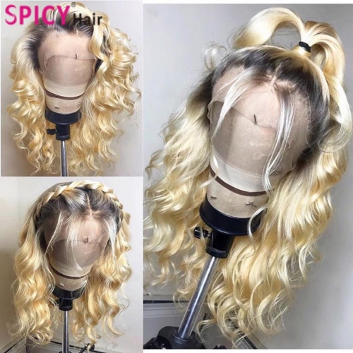 Spicyhair 150% density Fashional Looking dark root #613color Wavy full lace wig best quality with affordable price