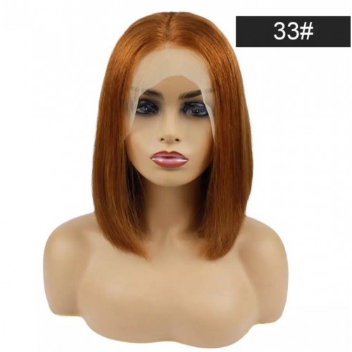 Spicyhair 180% density Top Quality blunt cut bob wig #33 color  Straight bob lace front wig 100% human hair
