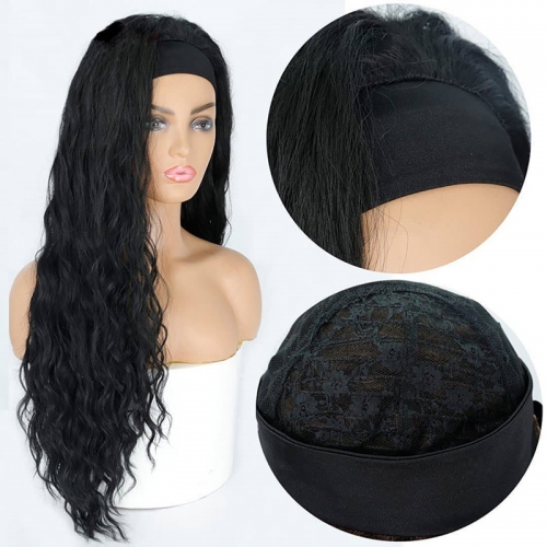 Headband Wig For Black Women, 12A Remy Human Hair Headband Wig 180% density