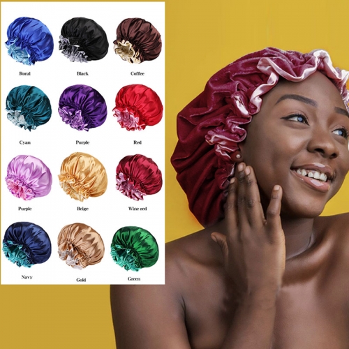 Private Label Hair Bonnets Silk Custom Logo Sleeping Cap Women Satin Designer Luxury Hair Bonnet