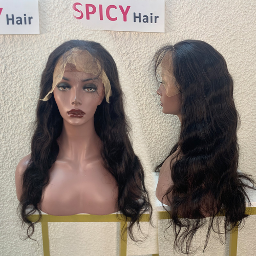 Lace front wig Human Hair Wigs, 150% Density  Virgin Hair Transparent Lace Front Wig natural color ,613 color