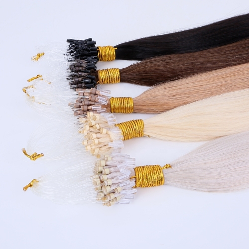 12 A remy virgin human hair easy Micro Ring/Links/Loop/Beads Hair Extensions 100g/strand micro loop hair for women