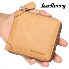 محفظة رجالية جلد سادة مع جيب داخلي لحفظ العملة المعدنية