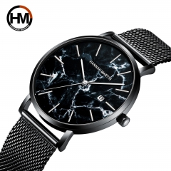 ساعة رجالية تصميم مميز متوفره بحزام من جلد و ستيل ماركة هانا مارتن