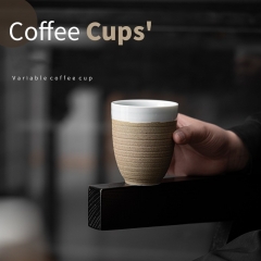كوب قهوة سيراميك تصميم طيني 250 ملي