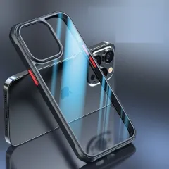 كفر ايفون شفاف باطراف ملونة