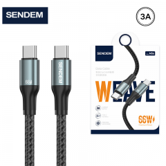 سلك شاحن شركة سينديم تايب سي الى تايب سي بقوة 60 واط