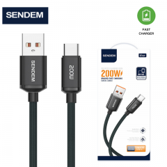 سلك شاحن شركة سينديم يو اس بي الى تايب سي بقوة 200 واط