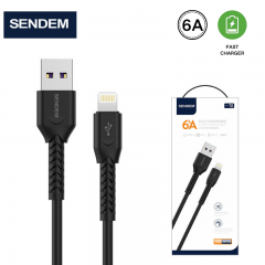 سلك شاحن مقاومة عالية من شركة سينديم يو اس بي الى تايب سي بخاصية الشحن السريع