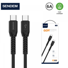 سلك شاحن مقاومة عالية من شركة سينديم تايب سي الى تايب سي بقوة 66 واط