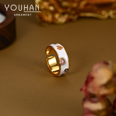 خاتم نسائي مطلي ذهب ستايل اوروبي مزين بالزاركون