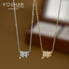 قلادة نسائية مطلية ذهب ستايل اوروبي مزينة بالزاركون