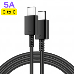 سلك شاحن سيليكون بخاصية الشحن السريع تايب سي الى تايب سي متوفر بلونين الابيض والاسود