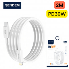 سلك شاحن سيليكون من شركة سينديم بقوة 30 واط تايب سي الى لايتنينق