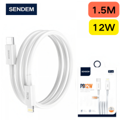 سلك شاحن سيليكون من شركة سينديم بقوة 12 واط تايب سي الى لايتنينق