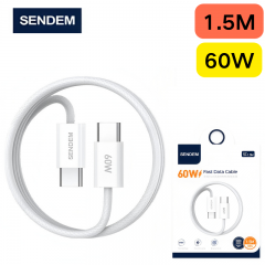 سلك شاحن مجدول شركة سينديم بقوة 60 واط تايب سي الى تايب سي