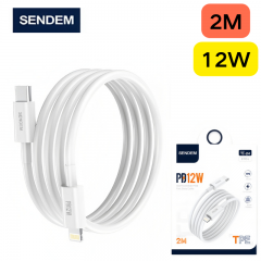 سلك شاحن سيليكون من شركة سينديم بقوة 12 واط تايب سي الى لايتنينق