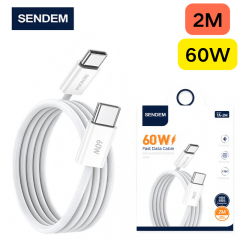 سلك شاحن مجدول شركة سينديم بقوة 60 واط تايب سي الى تايب سي